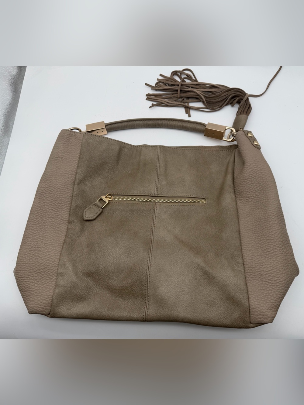 Moda Luxe Leather Tote Handbag with Tassel
